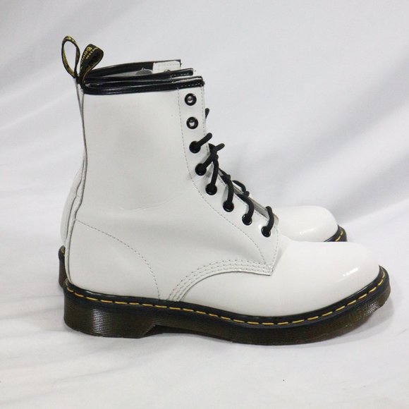 DR. MARTENS 1460 W White Patent Lamper Boots Sz 10 Wmns - Picture 5 of 8